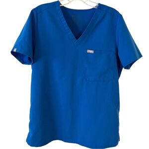 Figs Women's Royal‎ Blue Catarina One Pocket Scrub Top in Size M